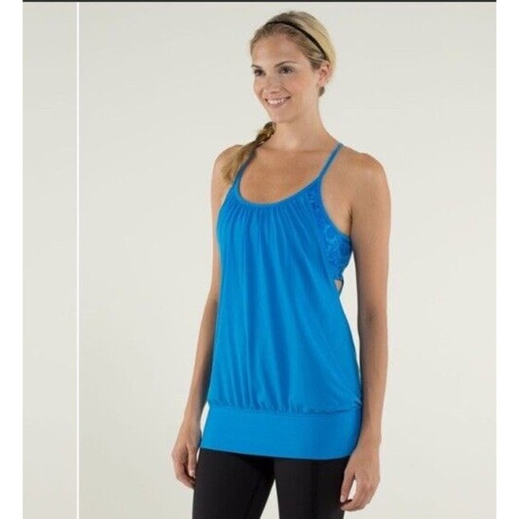 Lululemon No Limits Tank Cornflower / Paisley activewear workout spring blue - Picture 1 of 9